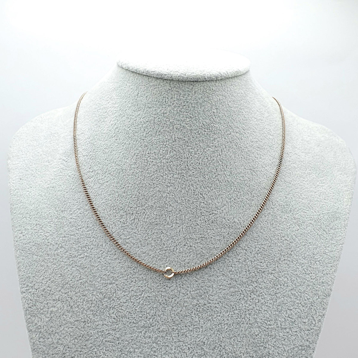 Antique Rose Rolled Gold Curb Link Chain Necklace Gold Filled Barrel Clasp 47cm 18.5" 4.30g Vintage Mens Womens Jewelry Jewellery