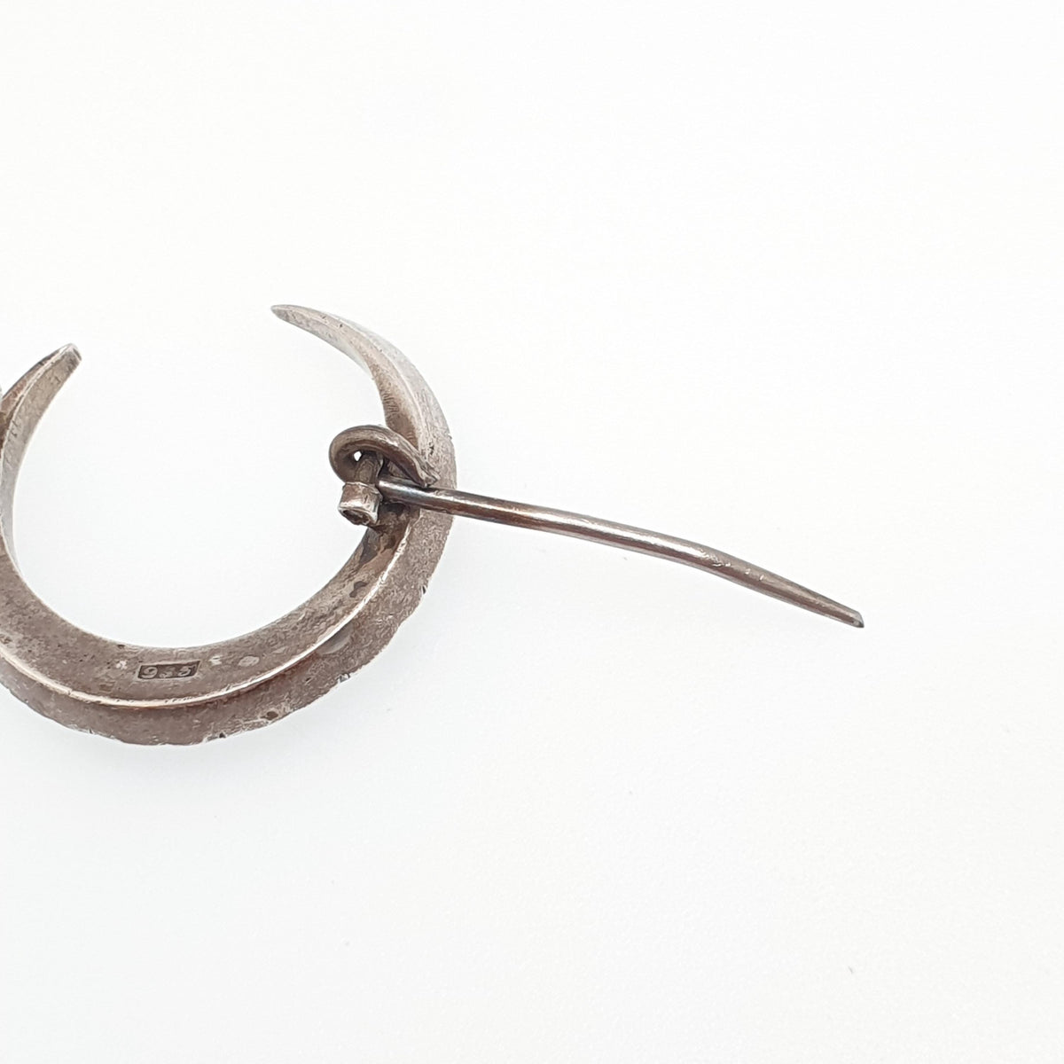 Antique Victorian Solid Silver Crescent Moon Diamond Paste Brooch Celestial Night Sky Womens Jewelry Jewellery Unisex Mens