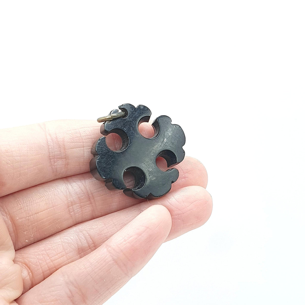 Antique Victorian Whitby Jet Maltese Cross Pendant Necklace Crucifix Cruciform Big Mourning Vintage Jewellery Jewelry