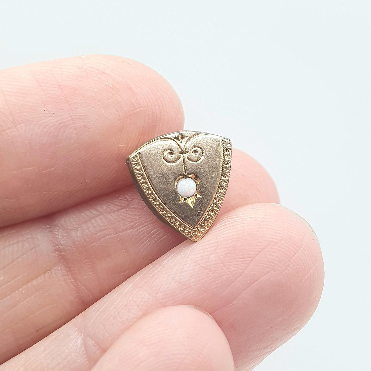 Antique Victorian Rose Rolled Gold Opal Chain Slider Pointed Triangle Shape Genuine Gemstone Gold Filled Vintage Jewelry Jewellery