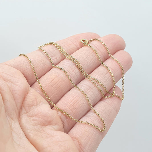 Vintage Rolled Gold Cable Link Chain Necklace Yellow Gold Filled Trace Link 1.16g 43cm Vintage Jewelry Jewellery