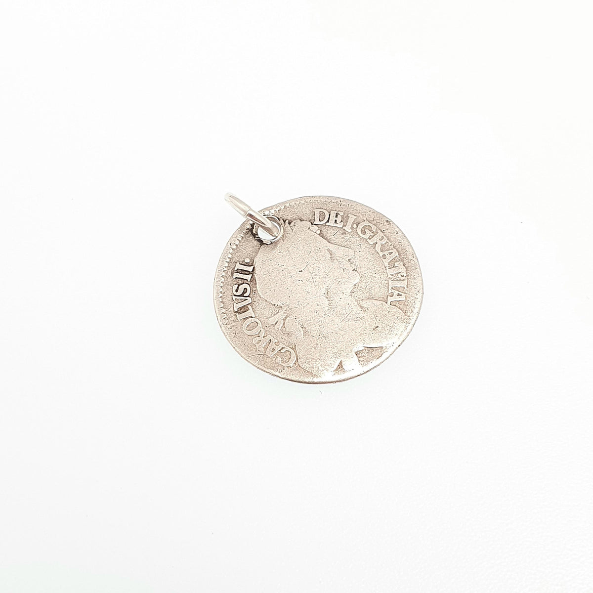 Antique Sterling Silver 1679 Charles II Coin Necklace Pendant Maundy Fourpence Four Pence Bracelet Charm Vintage Jewelry Jewellery